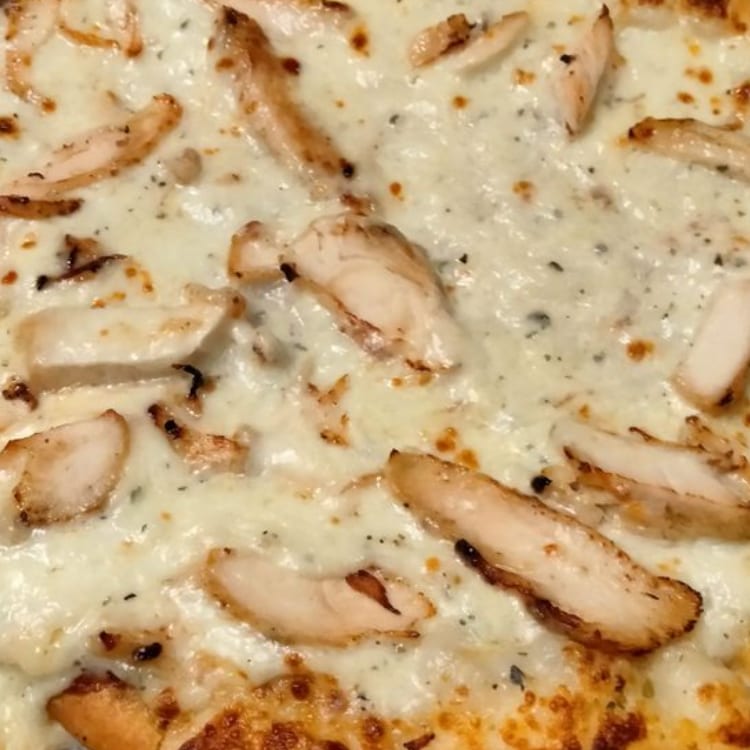 Alfredo Chicken Pizza.